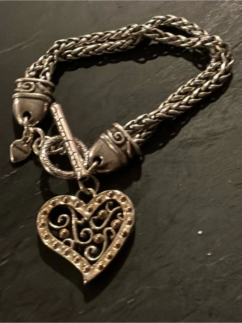 Brighton Silver Heart Toggle Bracelet - Picture 3 of 3